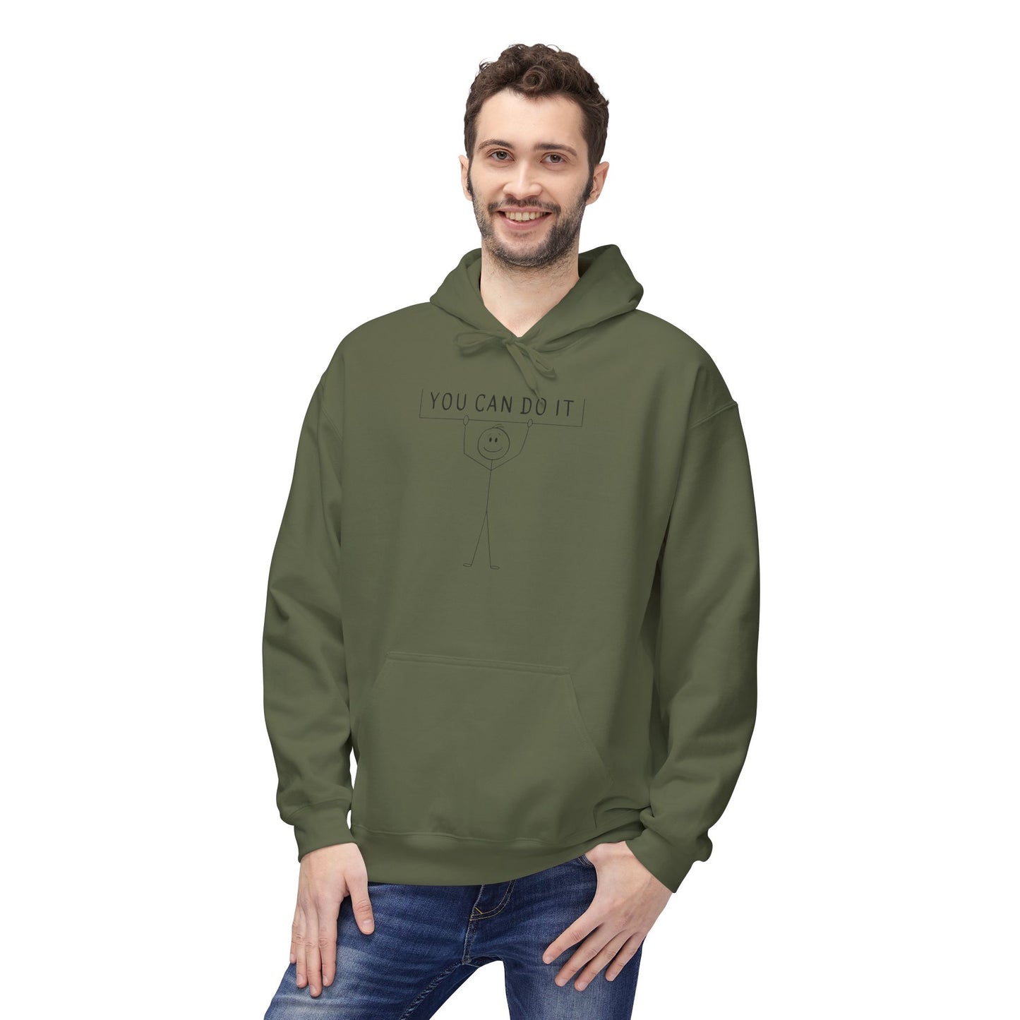 Motivational Fleece Hoodie - 'You Can Do It'