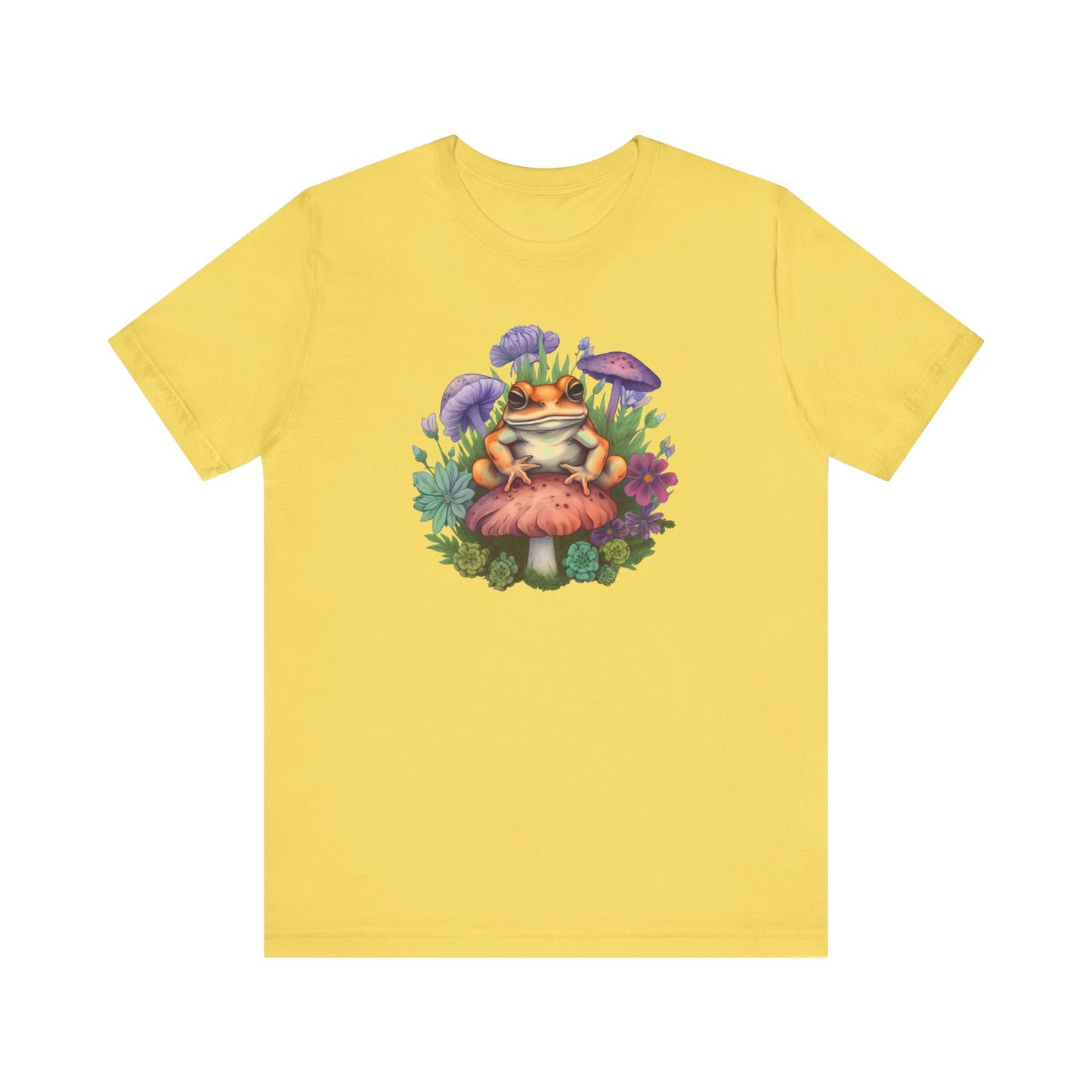 Frog and Mushroom Unisex Tee - Nature-Inspired Graphic T-Shirt