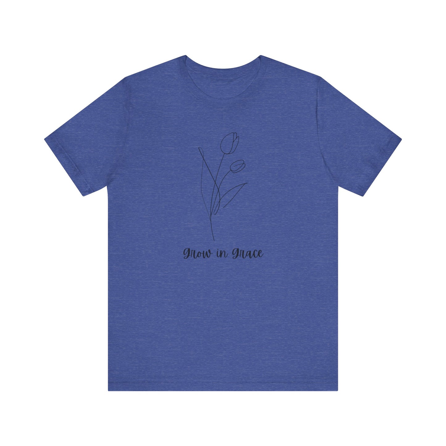 Jersey Short Sleeve Tee - 'Grow in Grace' Floral Design
