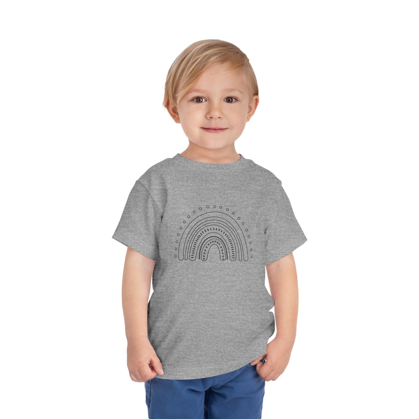 Toddler Rainbow Short Sleeve Tee - Cute Kids' T-Shirt for Playtime and Celebrations