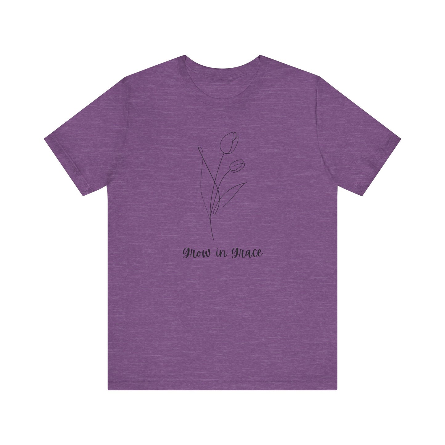 Jersey Short Sleeve Tee - 'Grow in Grace' Floral Design