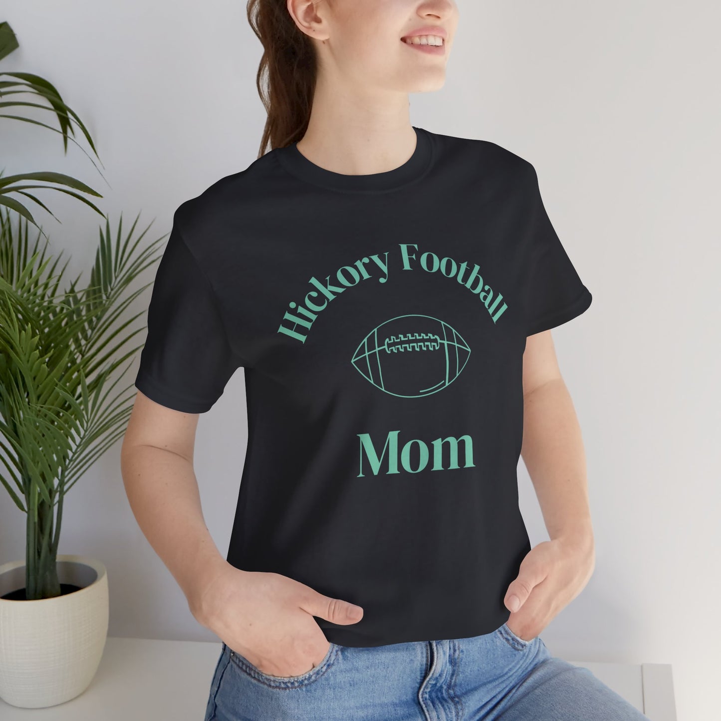 Hickory Football Mom T-Shirt, Short Sleeve Tee for Game Day, Sports Fan Apparel, Gift for Moms, Football Season Tee