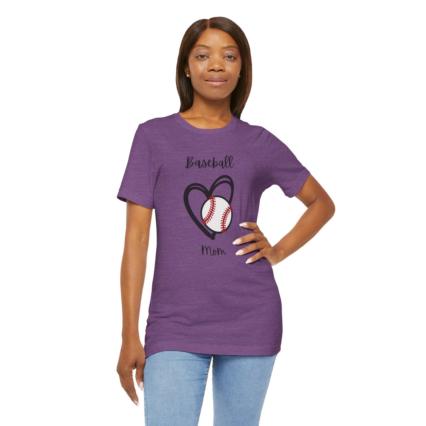 Baseball Mom Heart Tee -Jersey Short Sleeve T-Shirt