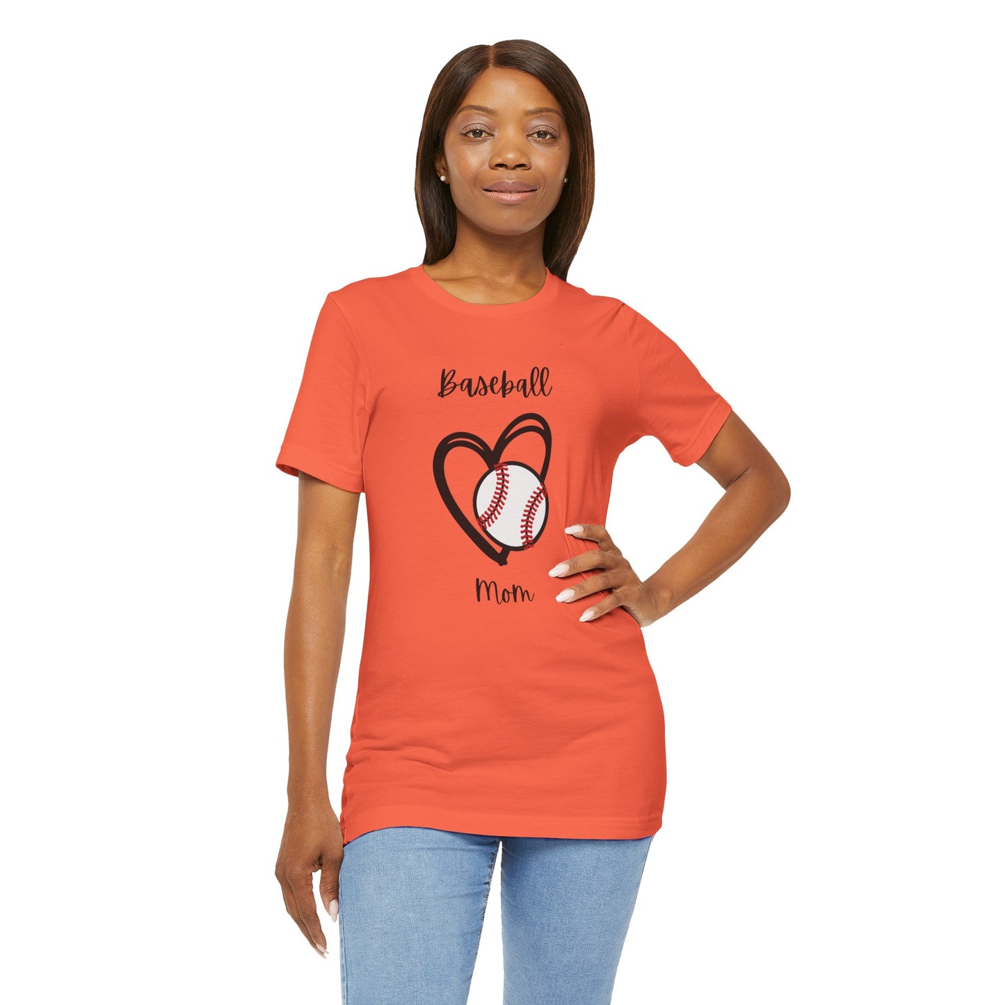 Baseball Mom Heart Tee -Jersey Short Sleeve T-Shirt