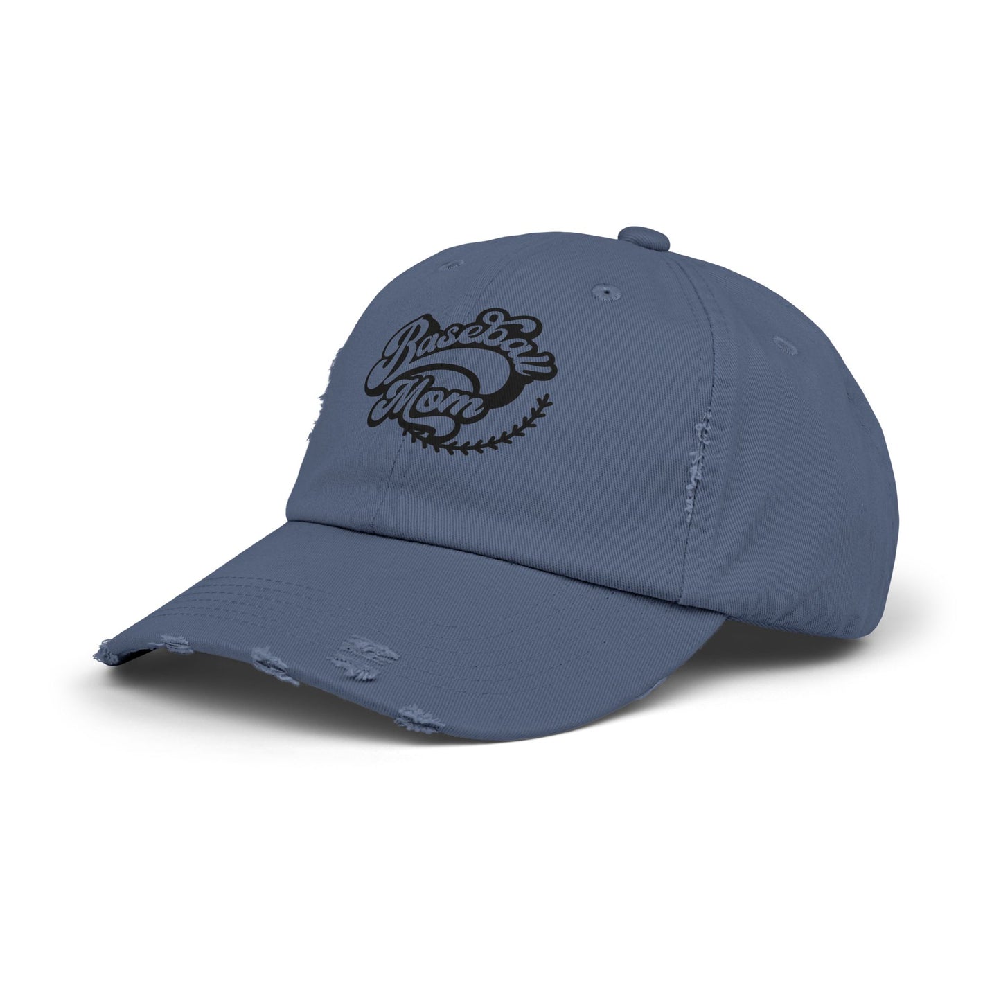 Baseball Mom Distressed Cap - Unisex Fashion Hat for Sports Enthusiasts