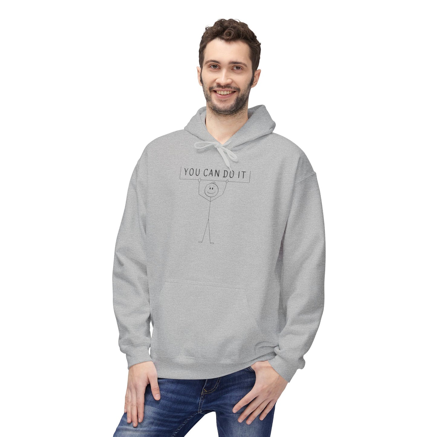 Motivational Fleece Hoodie - 'You Can Do It'