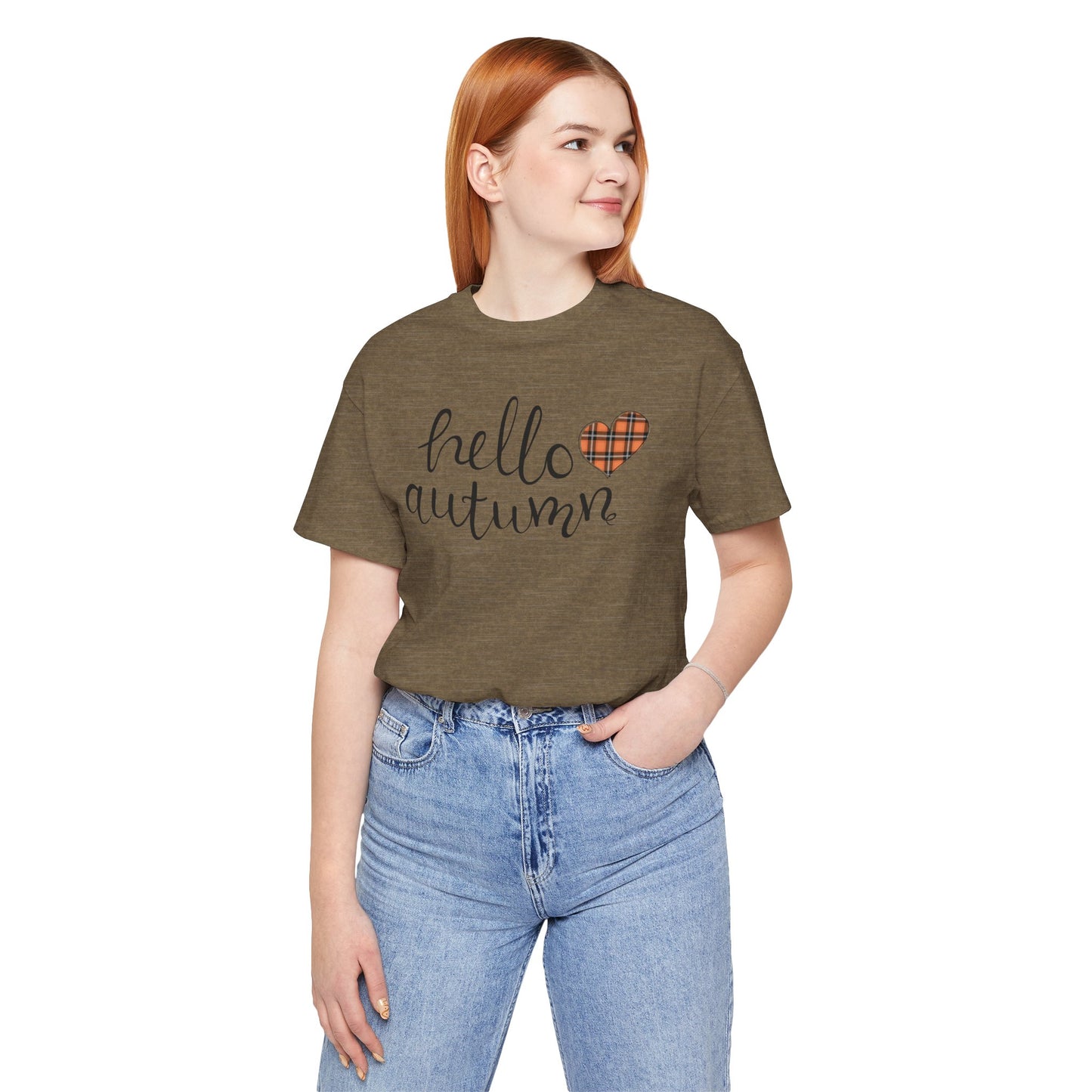 Autumn Vibes Tee - Hello Autumn Short Sleeve Shirt for Fall, Casual Wear, Gift for Her, Seasonal Fashion, Comfortable Everyday Tee
