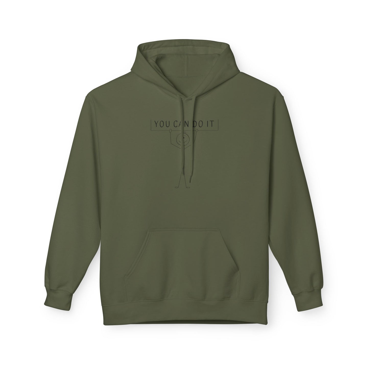 Motivational Fleece Hoodie - 'You Can Do It'