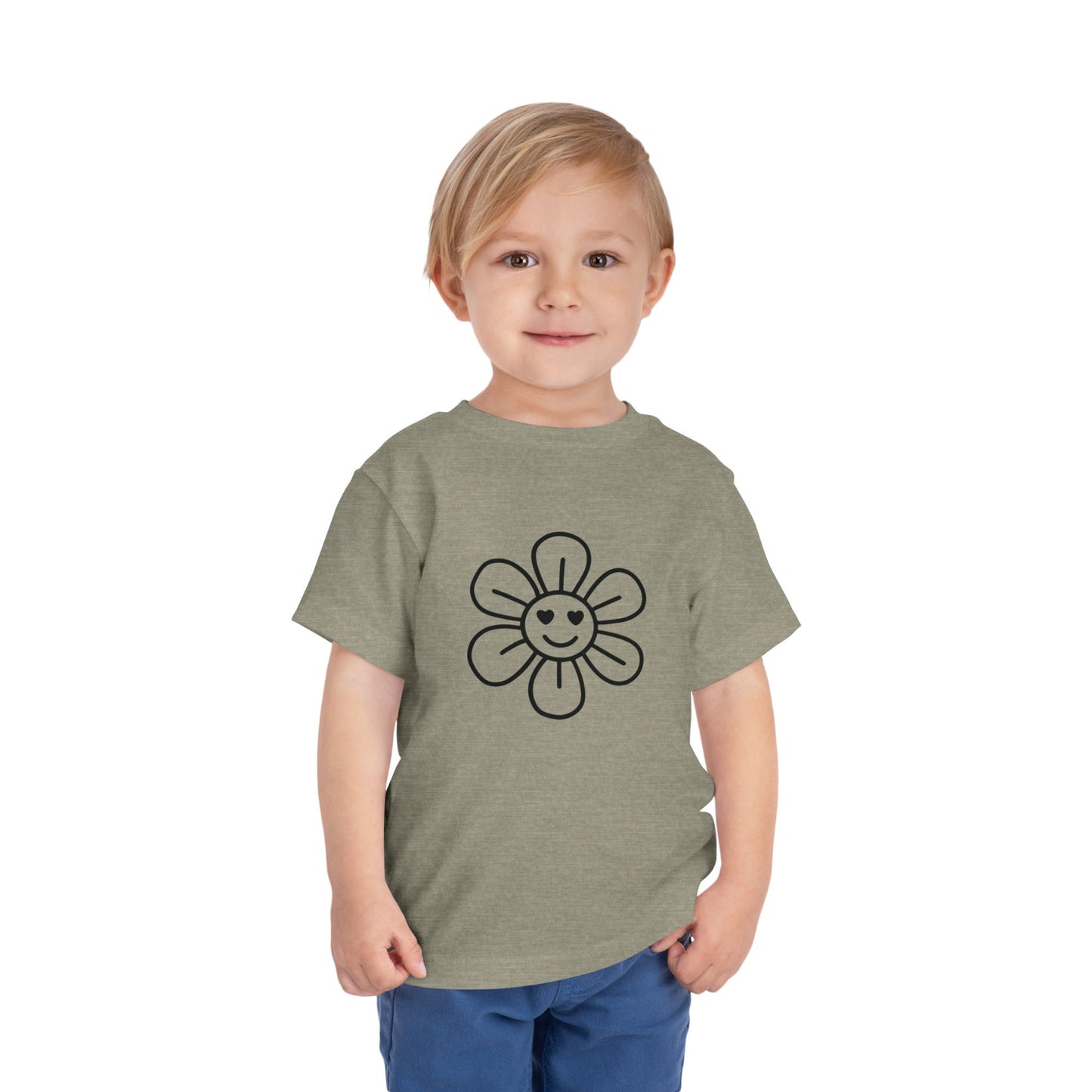 Happy Flower Toddler Short Sleeve Tee - Cute & Comfortable Kids T-Shirt