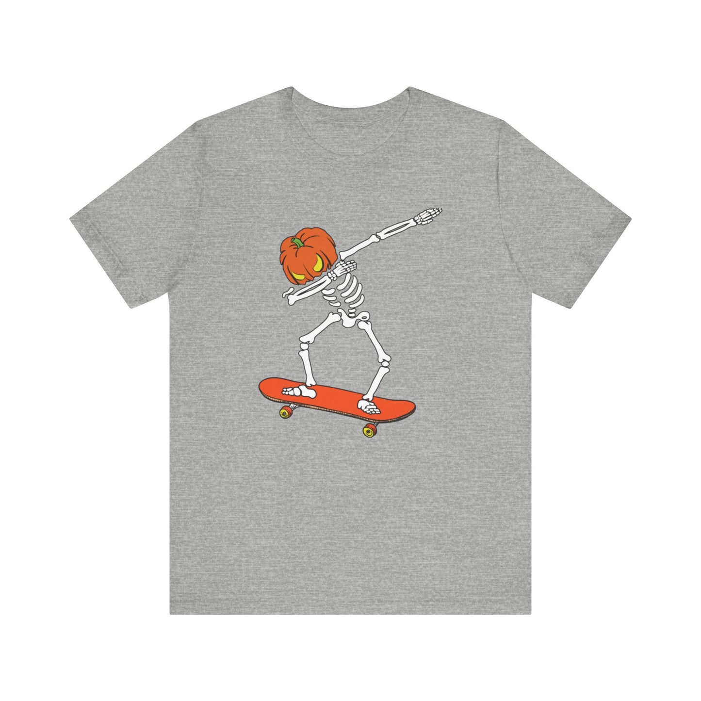 Skateboard Skeleton Tee, Cool Graphic T-Shirt, Unisex Halloween Shirt, Gift for Skate Lovers, Vintage Style Jersey Tee