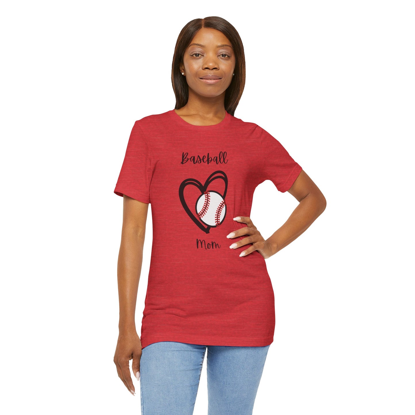 Baseball Mom Heart Tee -Jersey Short Sleeve T-Shirt