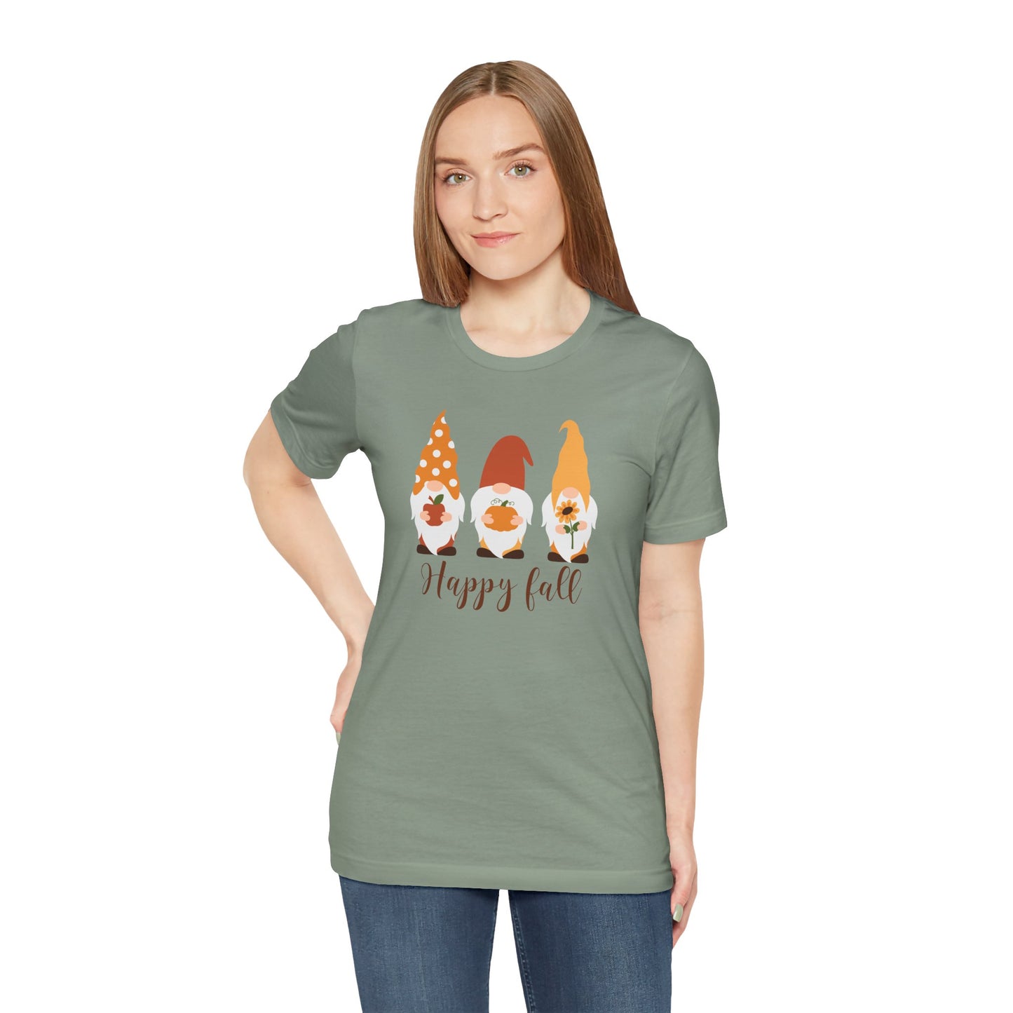 Happy Fall Gnome Tee, T-Shirt for Autumn, Fall Gnome Shirt, Cozy Fall Outfit, Thanksgiving Gift, Seasonal Apparel