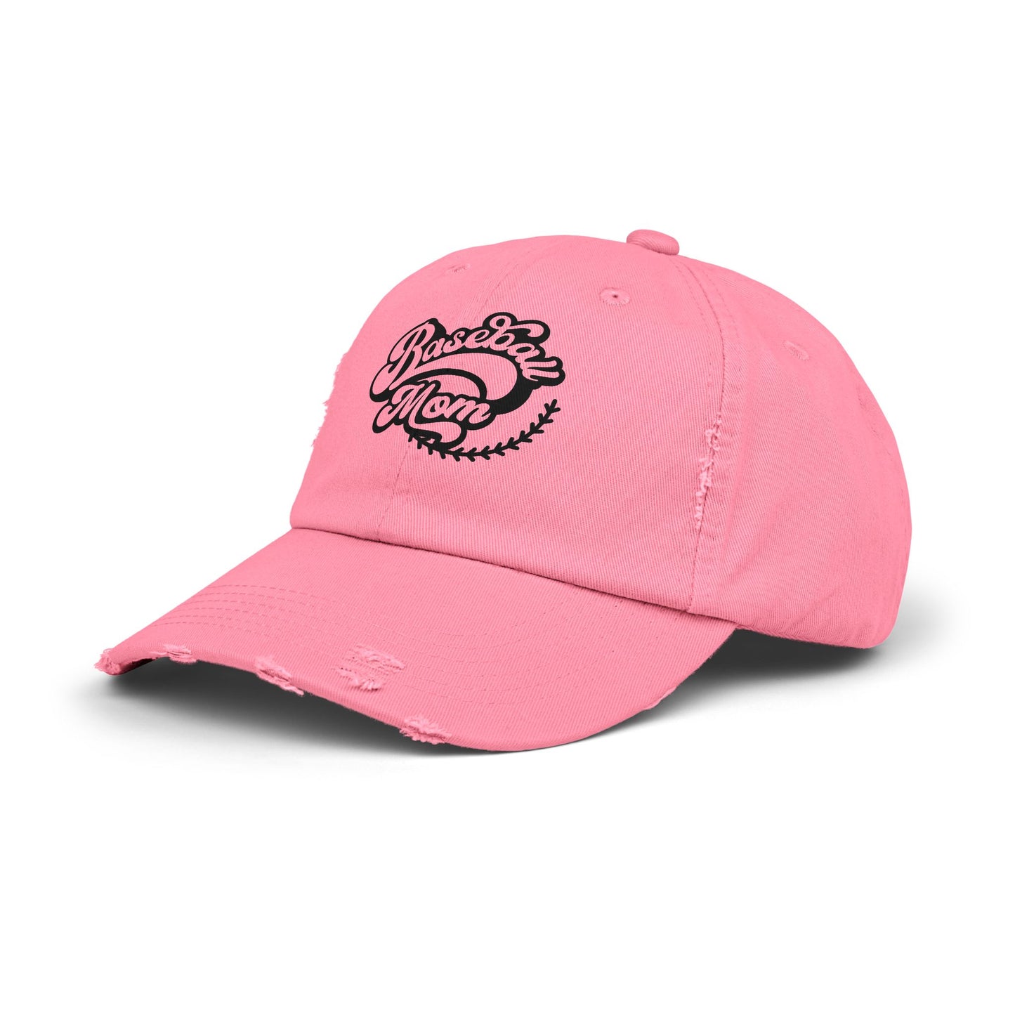 Baseball Mom Distressed Cap - Unisex Fashion Hat for Sports Enthusiasts