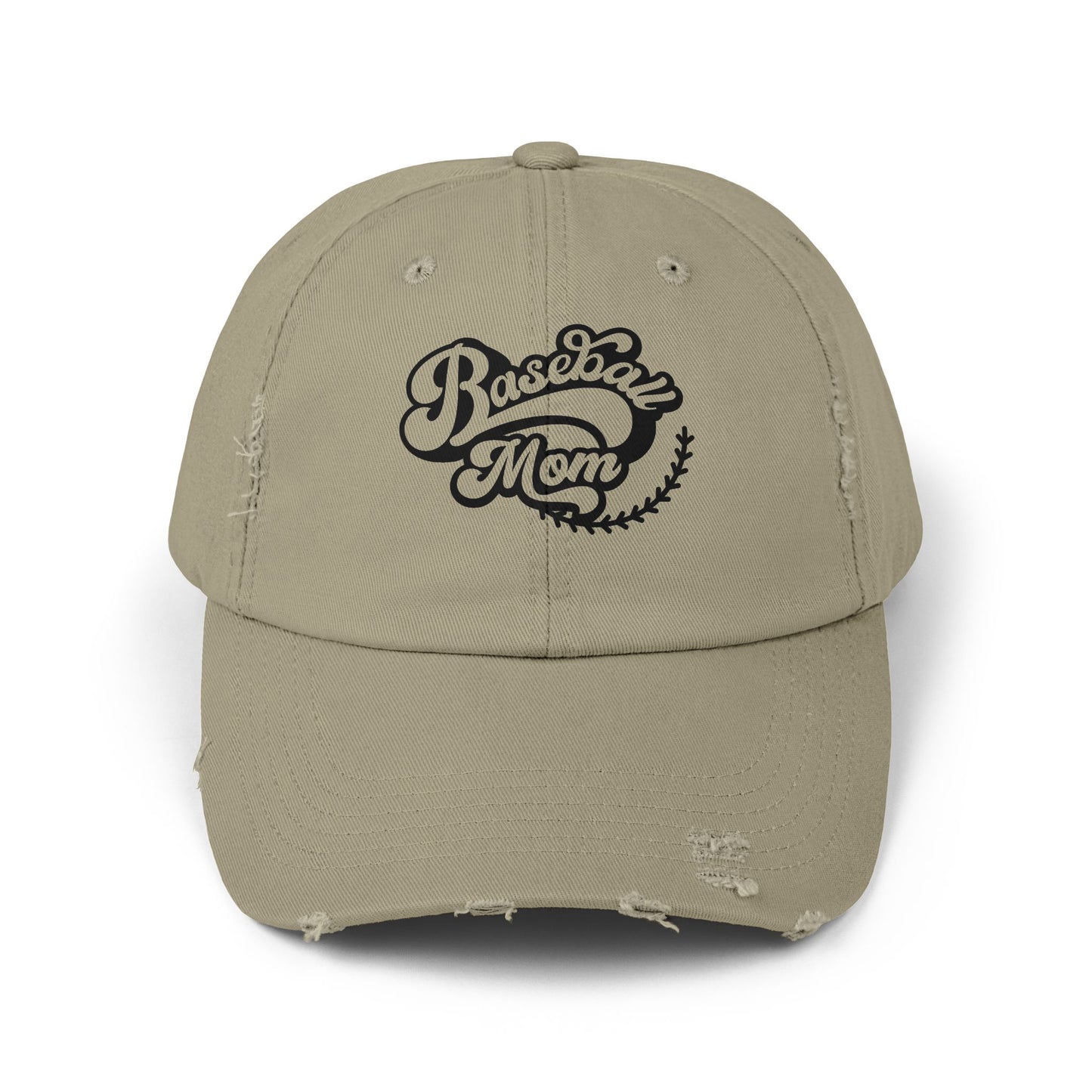Baseball Mom Distressed Cap - Unisex Fashion Hat for Sports Enthusiasts
