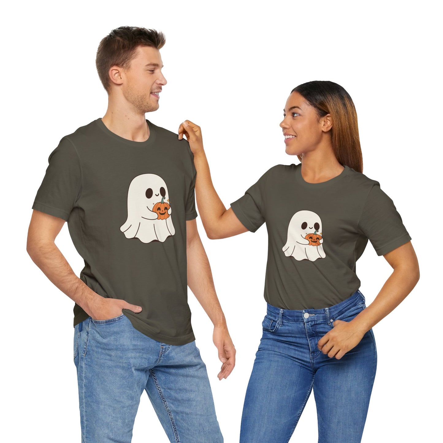 Cute Ghost Halloween Tee, Halloween Shirt, Spooky Season Top, Pumpkin Lover Gift, Casual Fall Wear, Halloween Outfits
