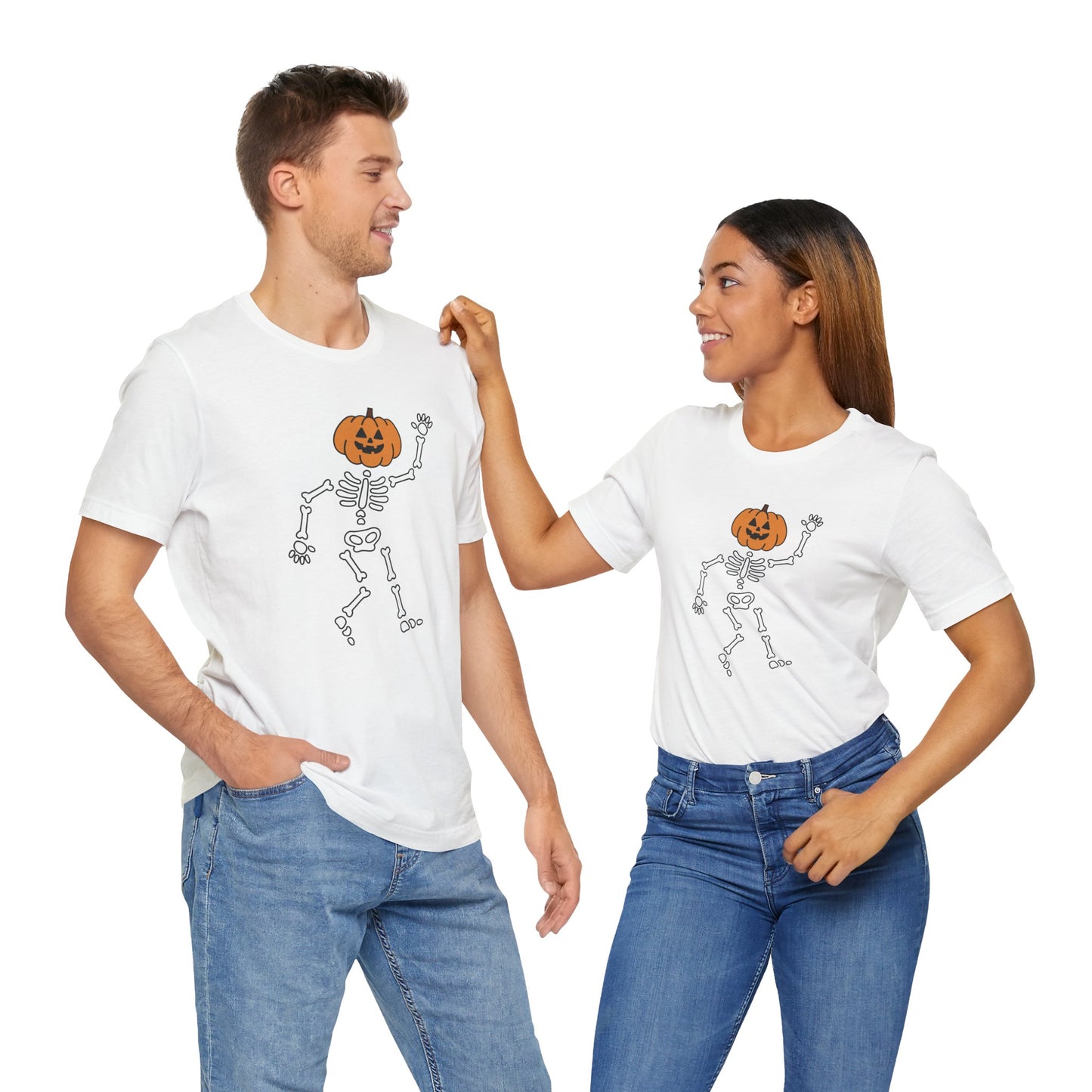 Halloween Skeleton Tee, Fun T-Shirt for Fall Celebrations, Spooky Season Outfit, Perfect for Costume Parties, Trick or Treat Events