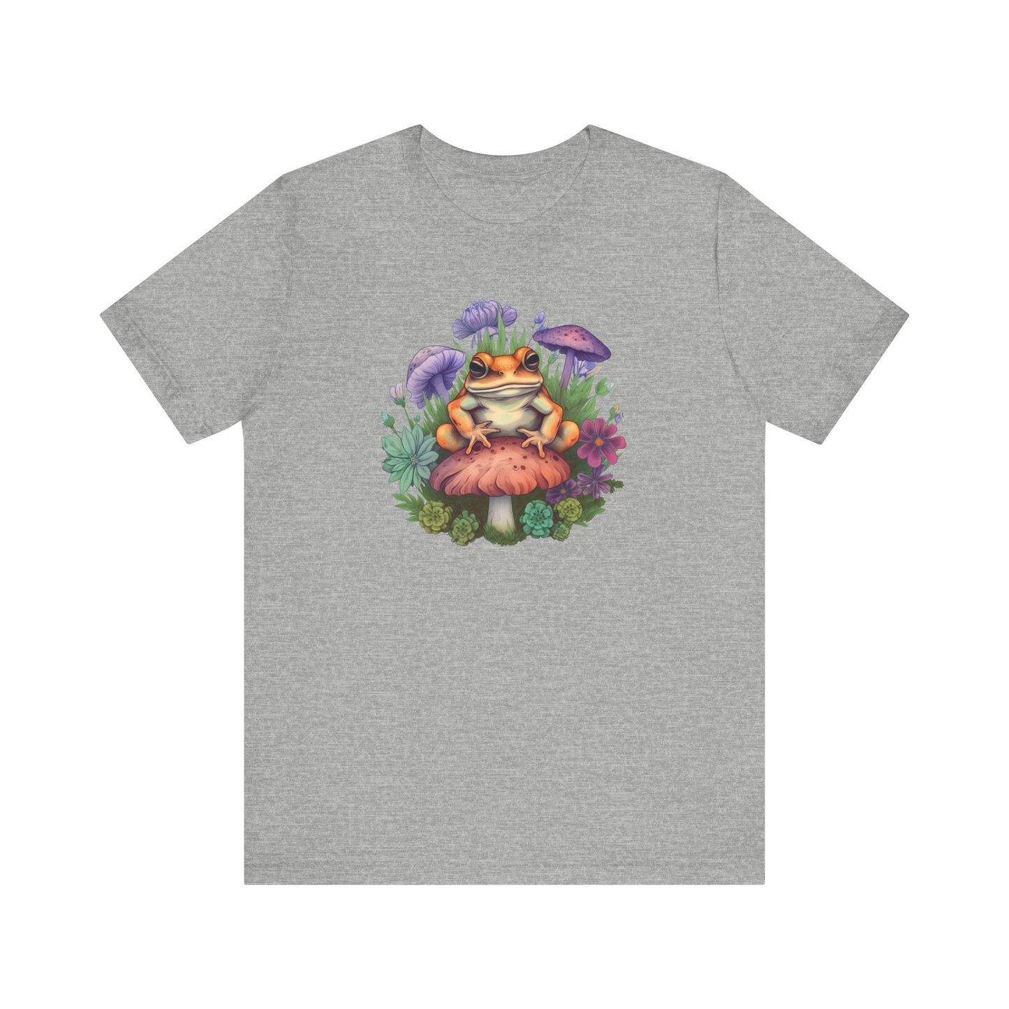 Frog and Mushroom Unisex Tee - Nature-Inspired Graphic T-Shirt