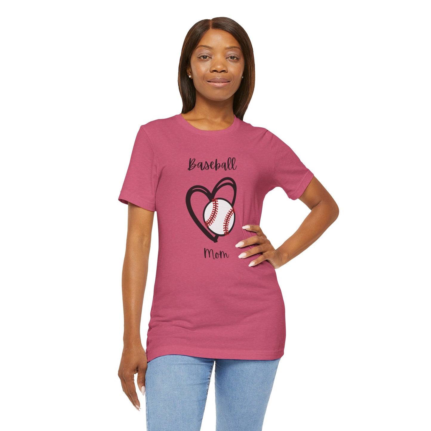 Baseball Mom Heart Tee -Jersey Short Sleeve T-Shirt