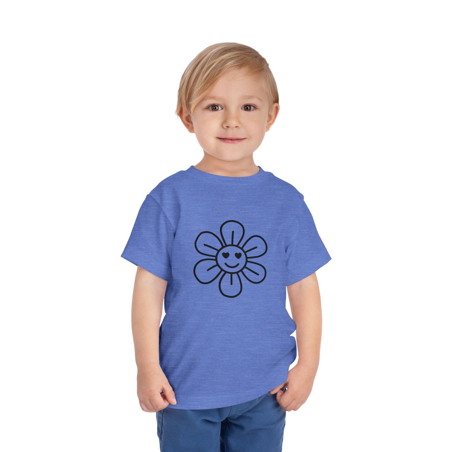 Happy Flower Toddler Short Sleeve Tee - Cute & Comfortable Kids T-Shirt