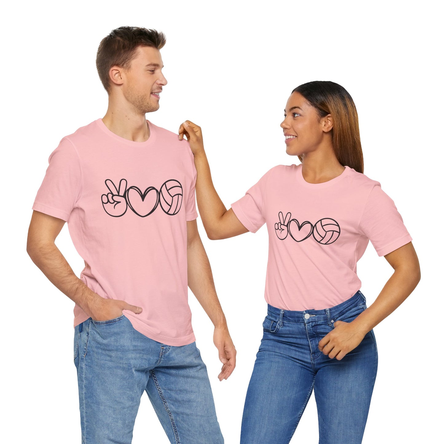 Peace Love Volleyball Unisex Jersey Tee