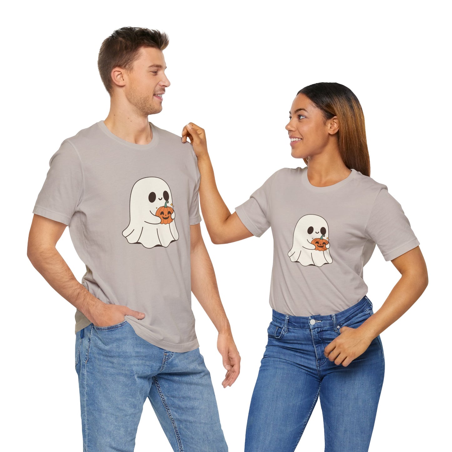 Cute Ghost Halloween Tee, Halloween Shirt, Spooky Season Top, Pumpkin Lover Gift, Casual Fall Wear, Halloween Outfits