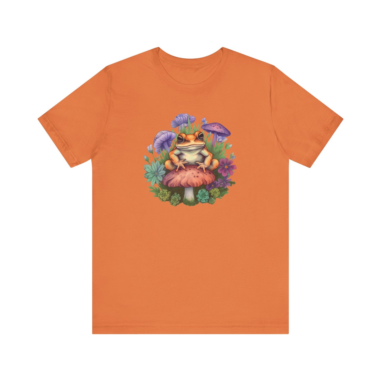 Frog and Mushroom Unisex Tee - Nature-Inspired Graphic T-Shirt