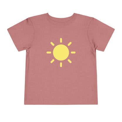 Sunny Days Toddler Short Sleeve Tee - Bright Yellow Sun Design for Playful Kids