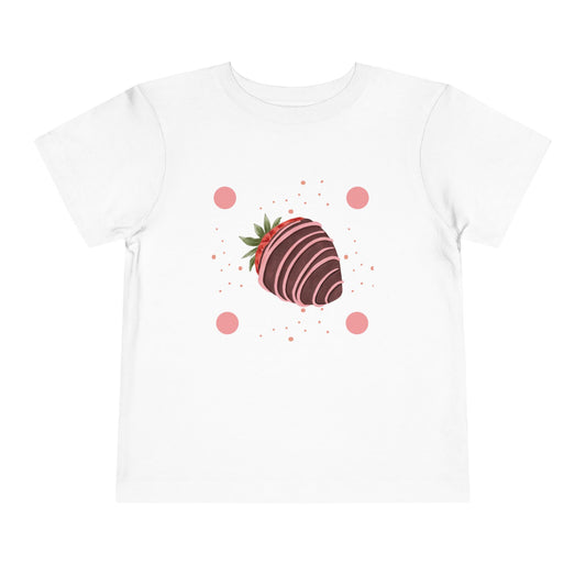 Chocolate Strawberry Toddler Tee - Cute Short Sleeve Kids Shirt for Birthdays & Special Occasions