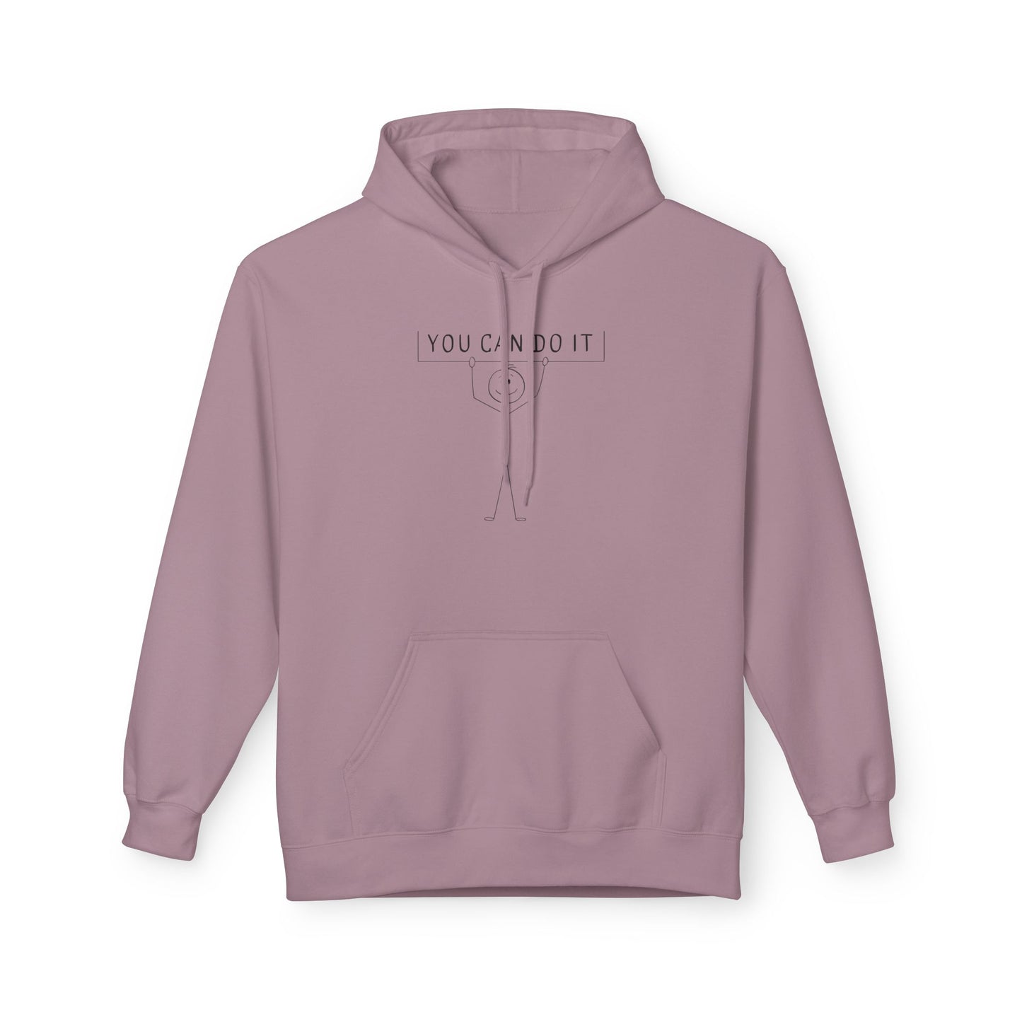 Motivational Fleece Hoodie - 'You Can Do It'