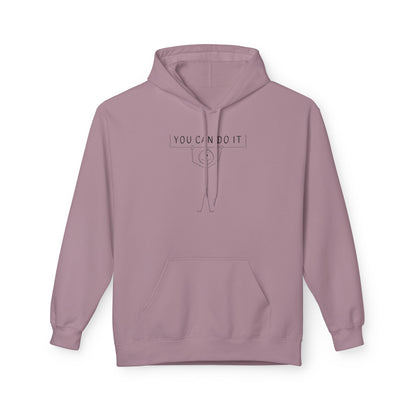 Motivational Fleece Hoodie - 'You Can Do It'