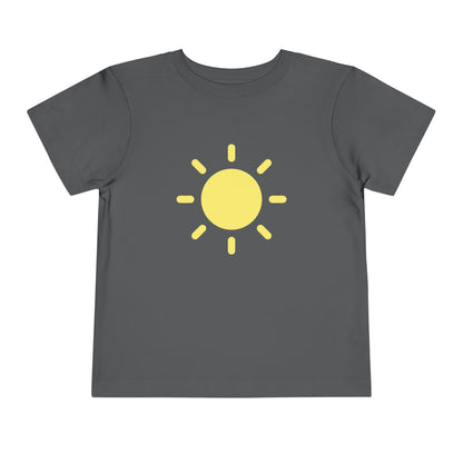 Sunny Days Toddler Short Sleeve Tee - Bright Yellow Sun Design for Playful Kids