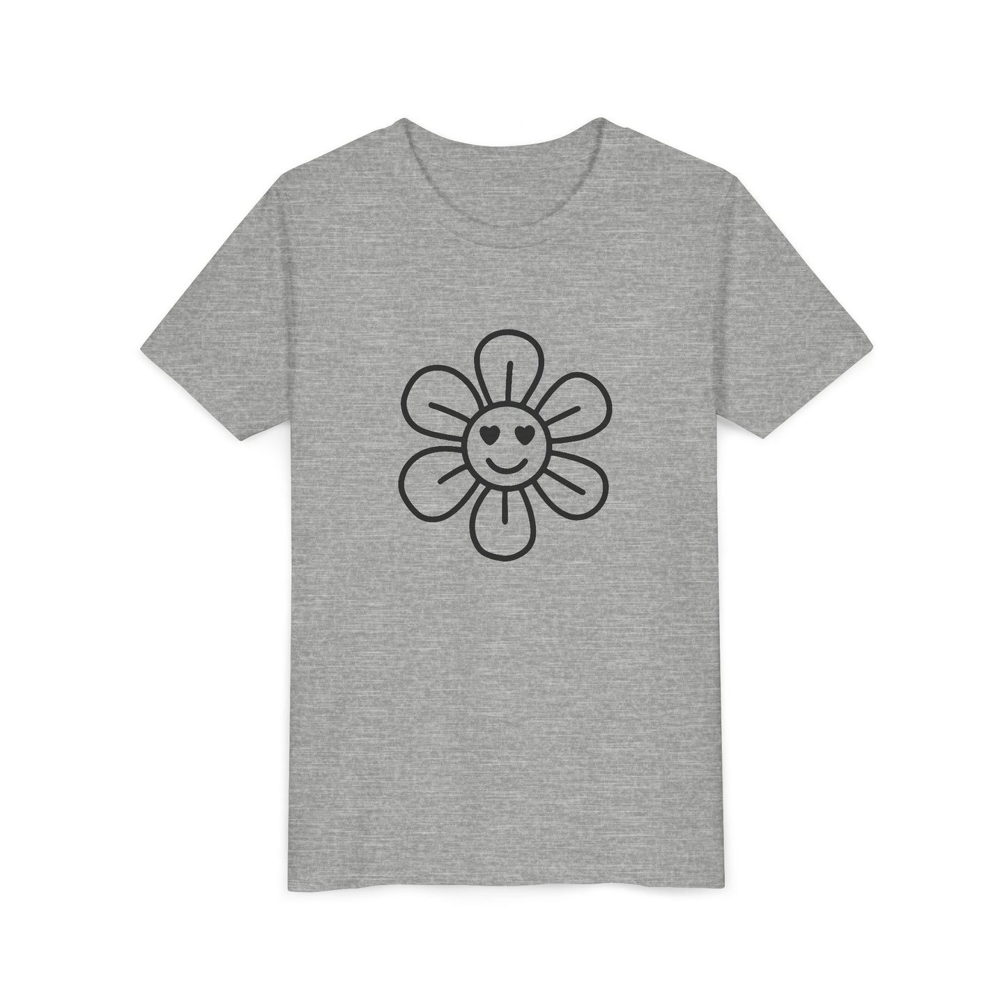 Cute Flower Youth Short Sleeve Tee - Happy Kids Tee for Summer & Beaming Occasions