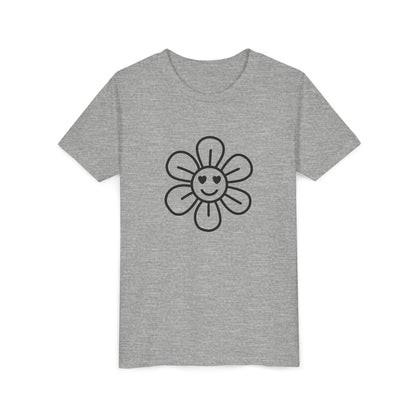 Cute Flower Youth Short Sleeve Tee - Happy Kids Tee for Summer & Beaming Occasions