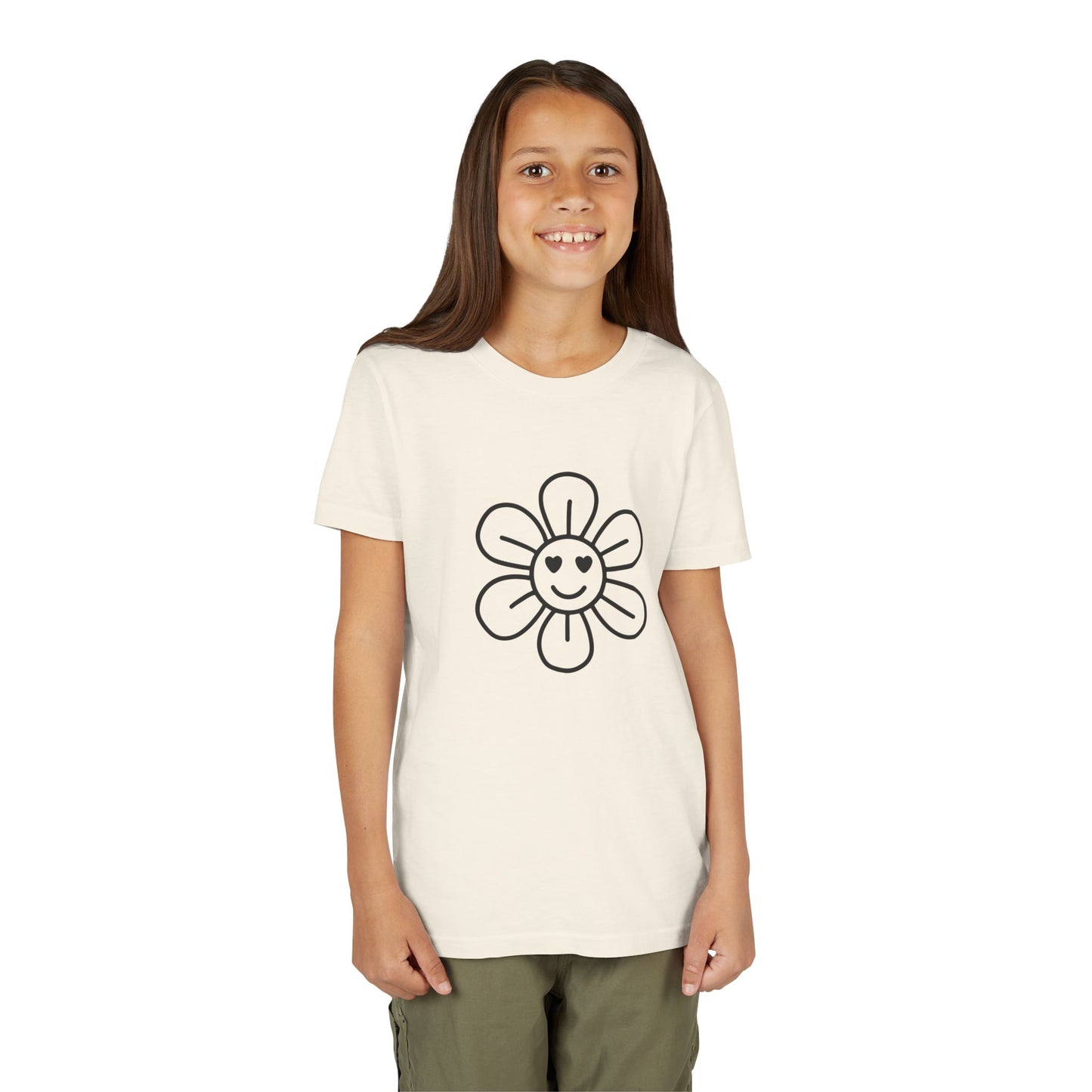 Cute Flower Youth Short Sleeve Tee - Happy Kids Tee for Summer & Beaming Occasions