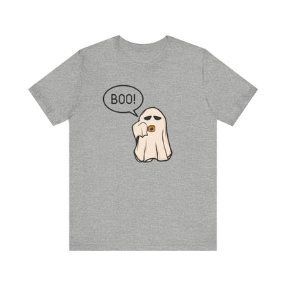 Halloween Ghost Tee, Boo T-Shirt, Fall Apparel, Short Sleeve Shirt, Cute Halloween Top, Pumpkin Spice Shirt, Spooky Vibes