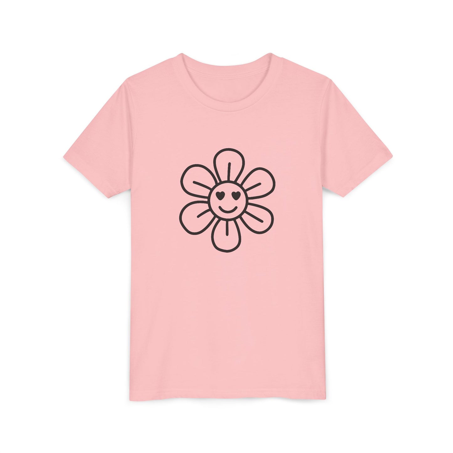 Cute Flower Youth Short Sleeve Tee - Happy Kids Tee for Summer & Beaming Occasions