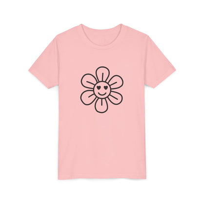Cute Flower Youth Short Sleeve Tee - Happy Kids Tee for Summer & Beaming Occasions