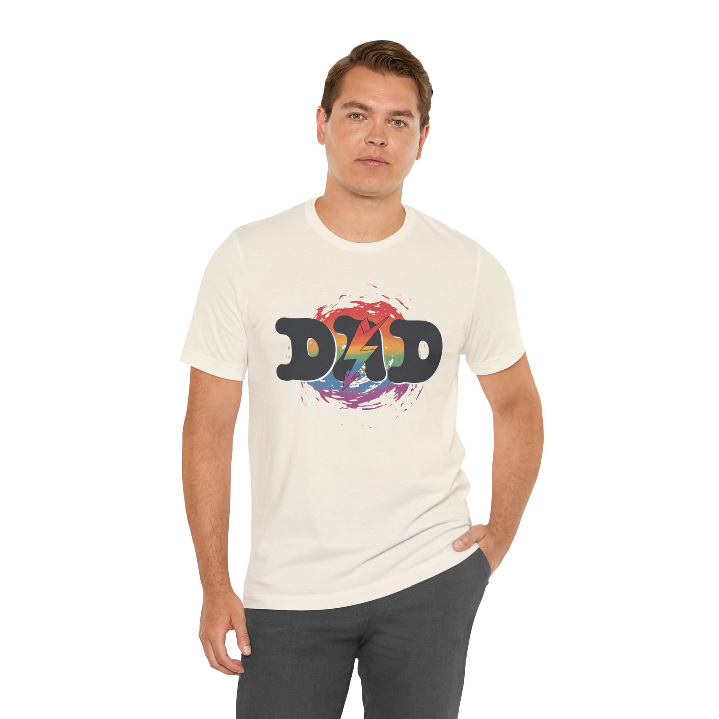 Colorful ‘DAD’ Graphic Tee - Casual Father's Day Gift