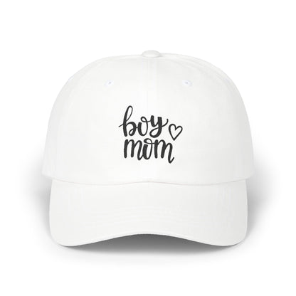 Boy Mom Classic Dad Cap - Stylish White Hat for Proud Mothers