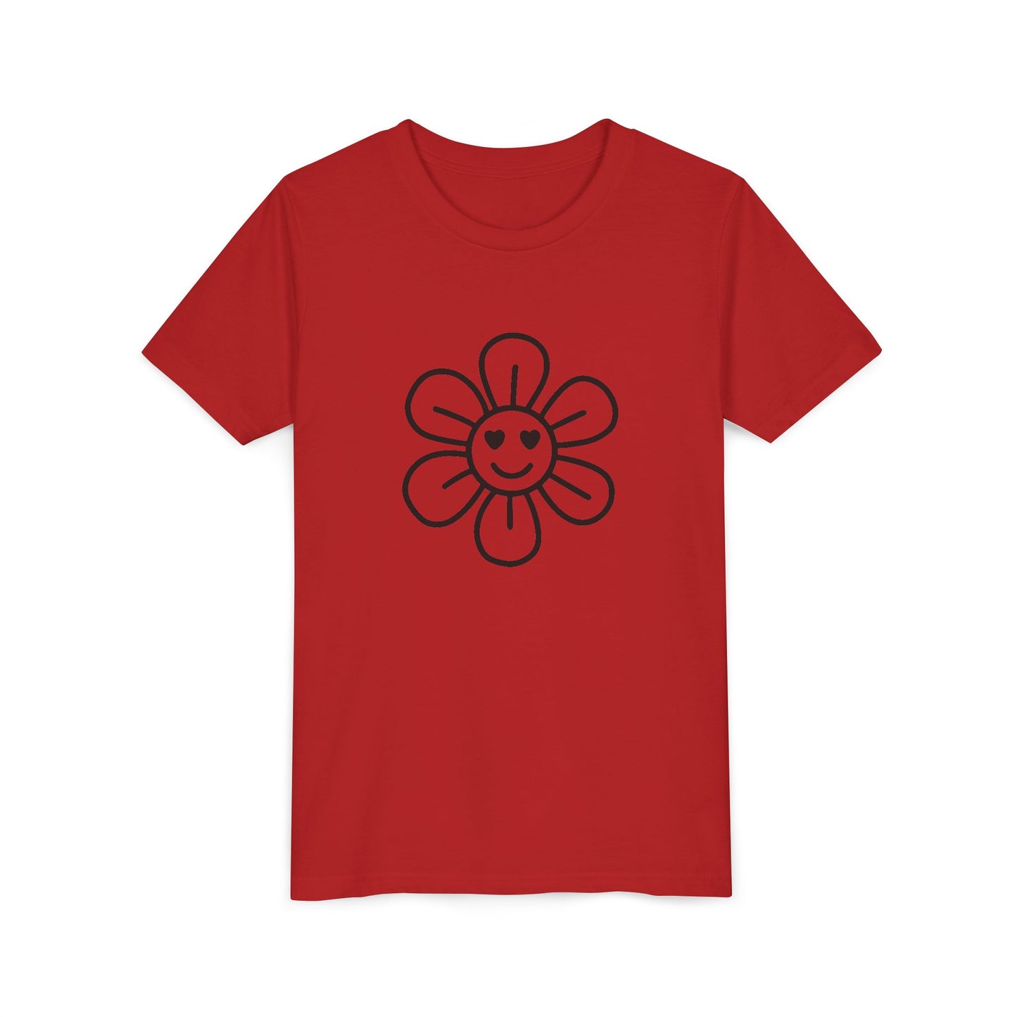 Cute Flower Youth Short Sleeve Tee - Happy Kids Tee for Summer & Beaming Occasions