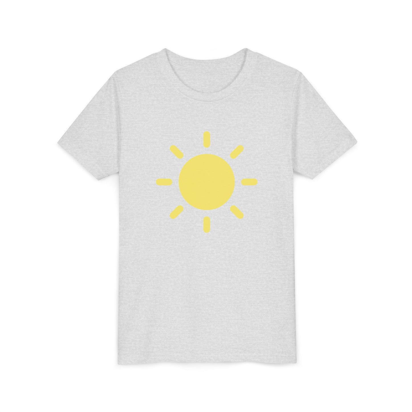 Sunny Vibes Youth Short Sleeve Tee - Bright Yellow Sun Design for Summer Fun
