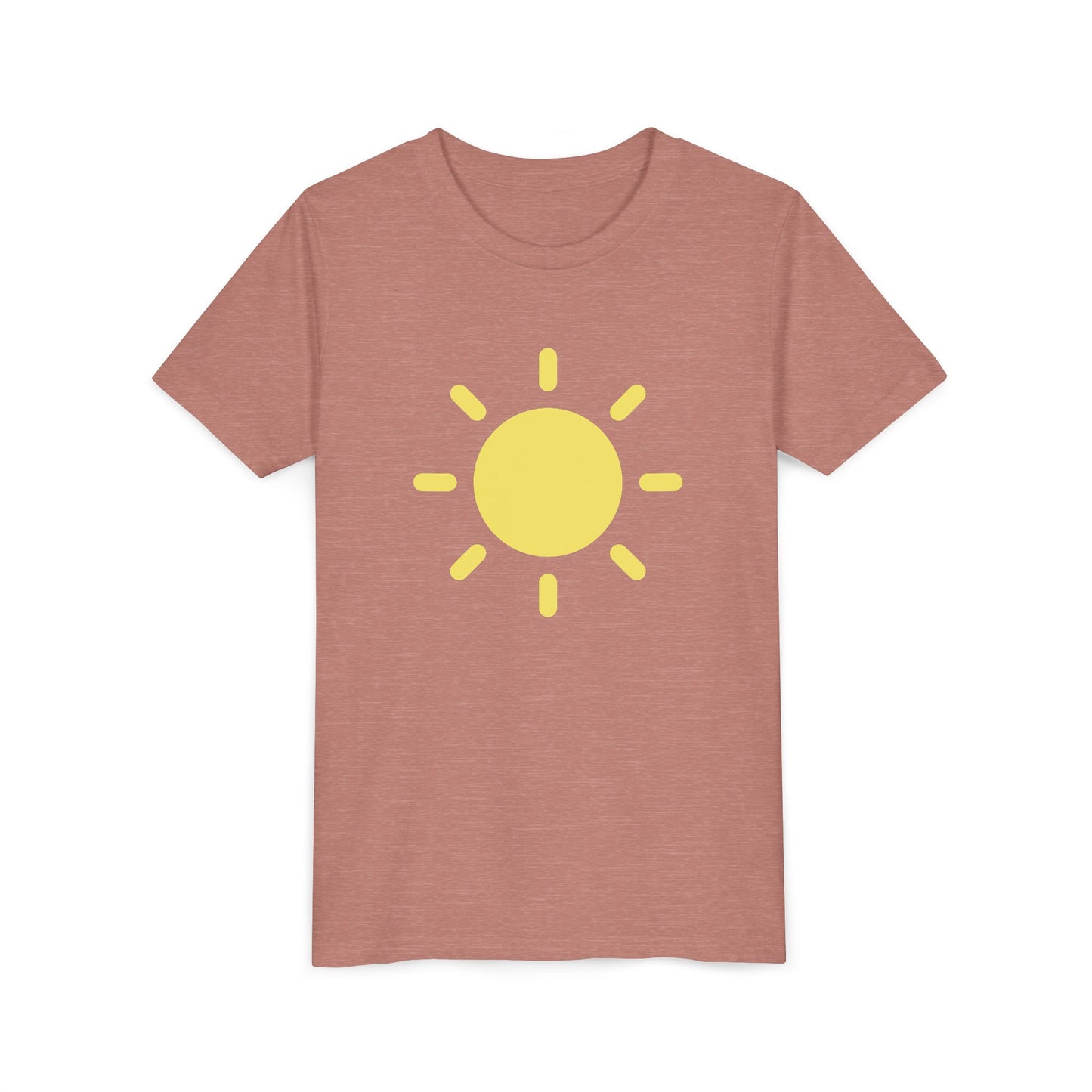 Sunny Vibes Youth Short Sleeve Tee - Bright Yellow Sun Design for Summer Fun