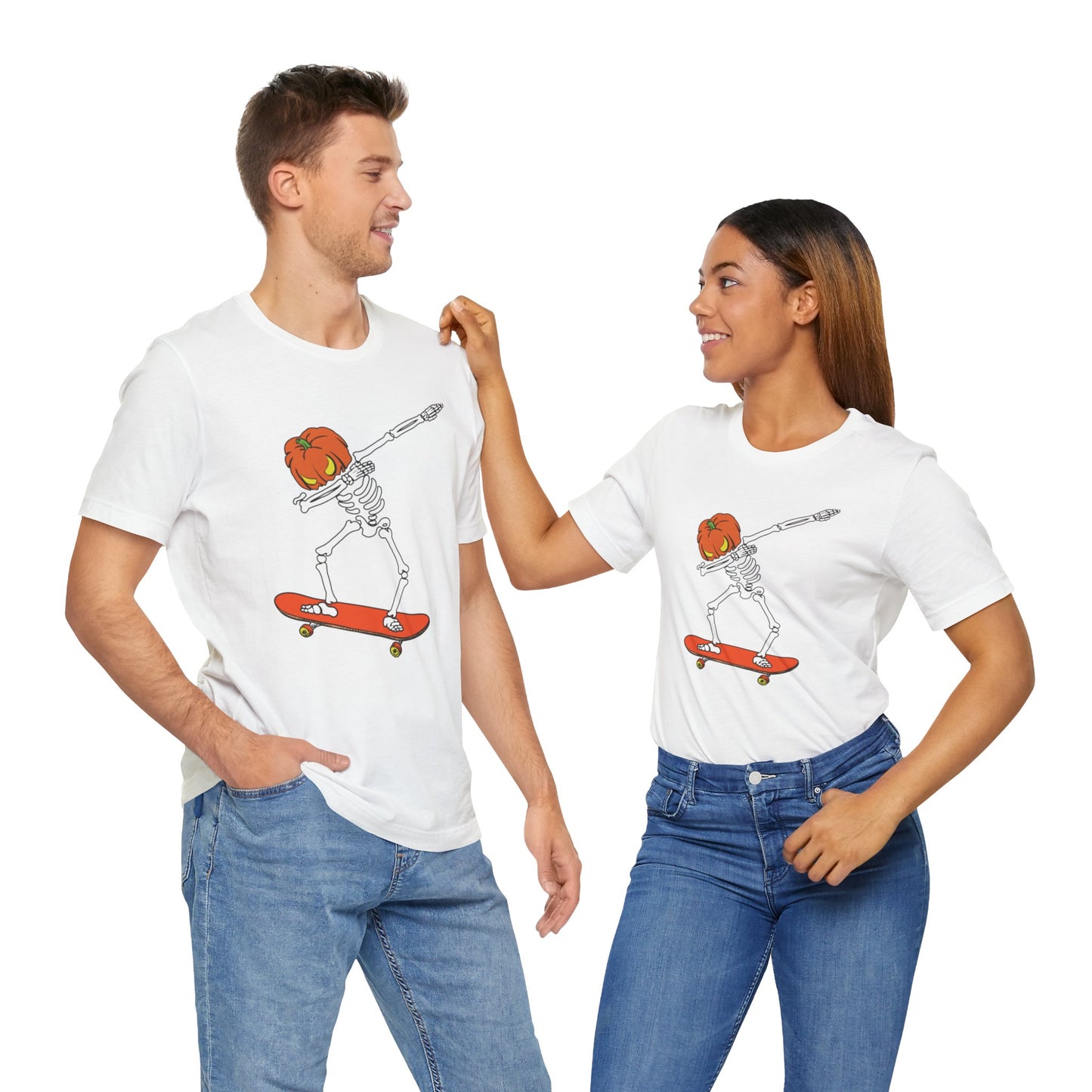 Skateboard Skeleton Tee, Cool Graphic T-Shirt, Unisex Halloween Shirt, Gift for Skate Lovers, Vintage Style Jersey Tee