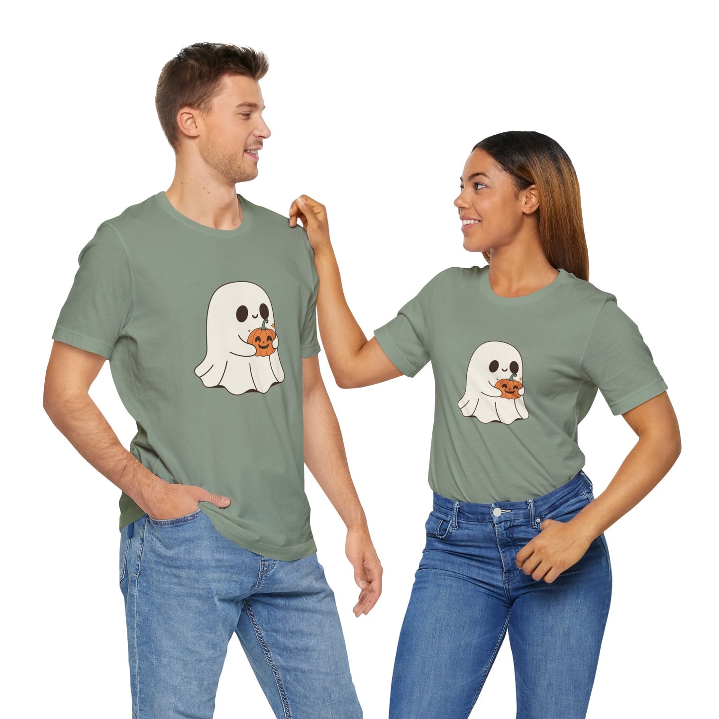 Cute Ghost Halloween Tee, Halloween Shirt, Spooky Season Top, Pumpkin Lover Gift, Casual Fall Wear, Halloween Outfits