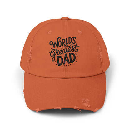 World's Greatest Dad Distressed Cap - Perfect Father's Day Gift