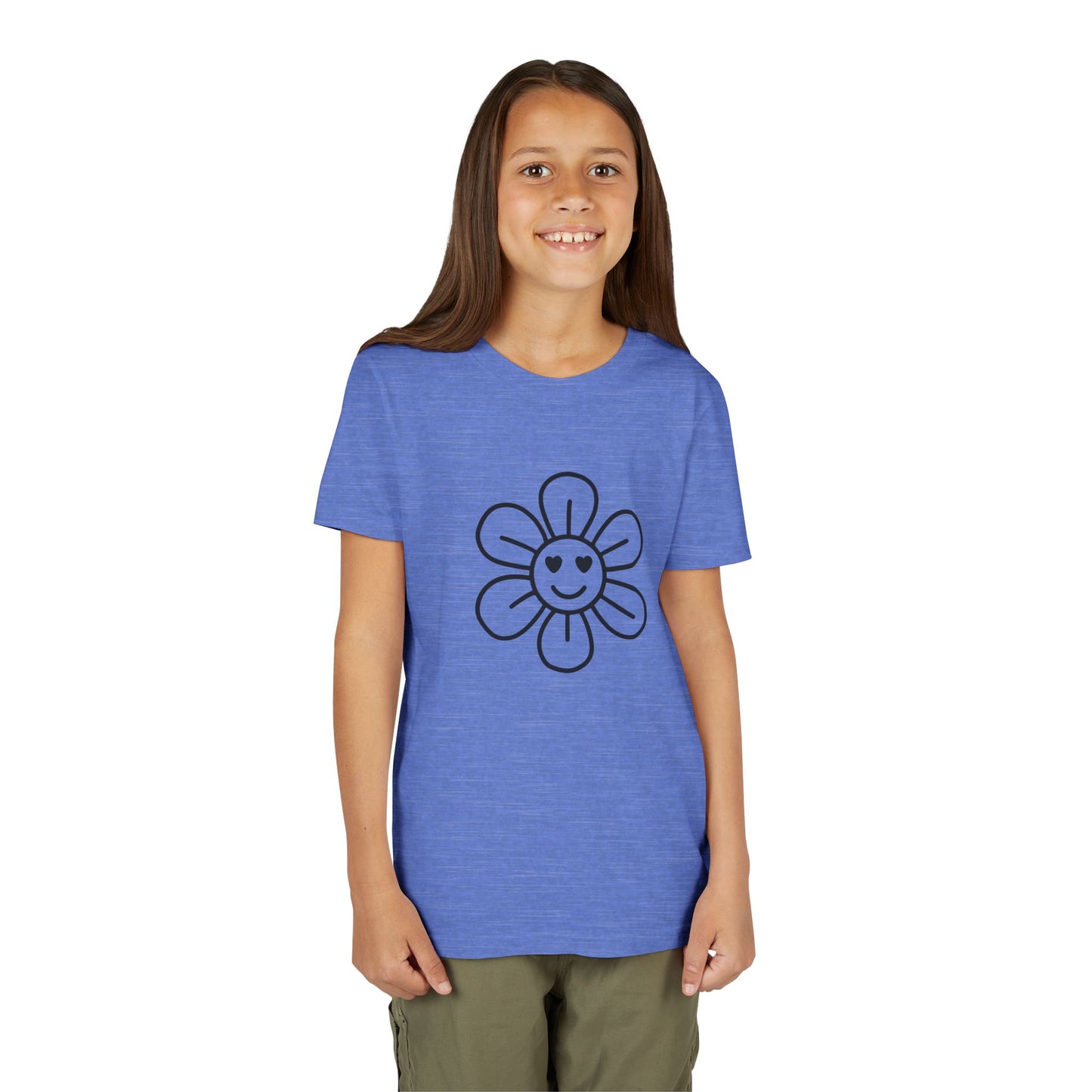 Cute Flower Youth Short Sleeve Tee - Happy Kids Tee for Summer & Beaming Occasions