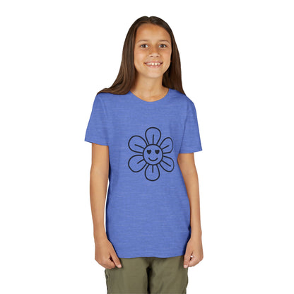 Cute Flower Youth Short Sleeve Tee - Happy Kids Tee for Summer & Beaming Occasions