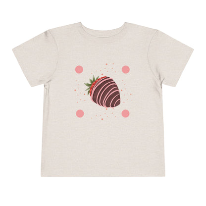 Chocolate Strawberry Toddler Tee - Cute Short Sleeve Kids Shirt for Birthdays & Special Occasions