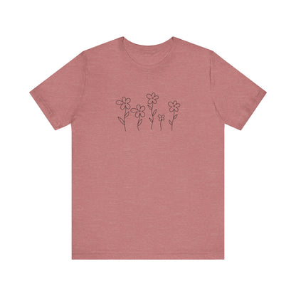 Floral Graphic Tee - Casual Comfort for Nature Lovers