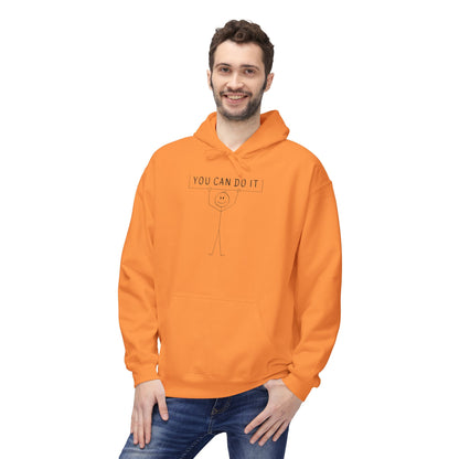 Motivational Fleece Hoodie - 'You Can Do It'